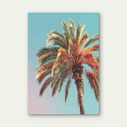 Pastel Tropical Palm Tree Metal Print Ready to Hang