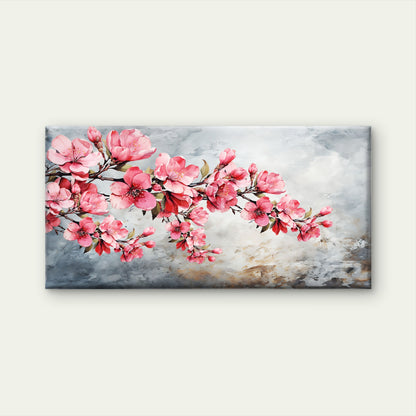 Pink Cherry Blossom Sakura Branch Wall Art Canvas Office Home Framed 120x60cm