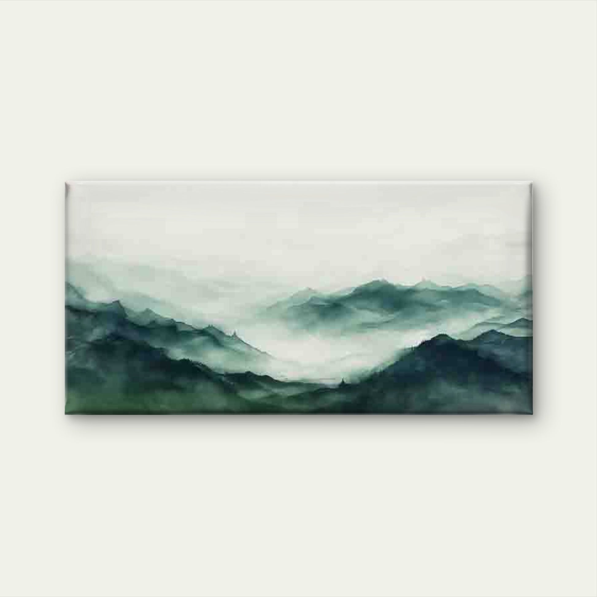 Misty Mountain Landscape Wall Art Canvas Office Home Room Framed 120x60cm - Bella Home Decor