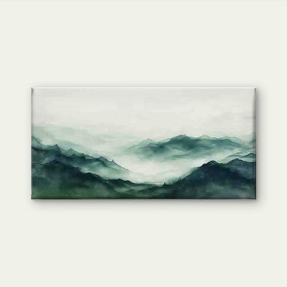 Misty Mountain Landscape Wall Art Canvas Office Home Room Framed 120x60cm - Bella Home Decor