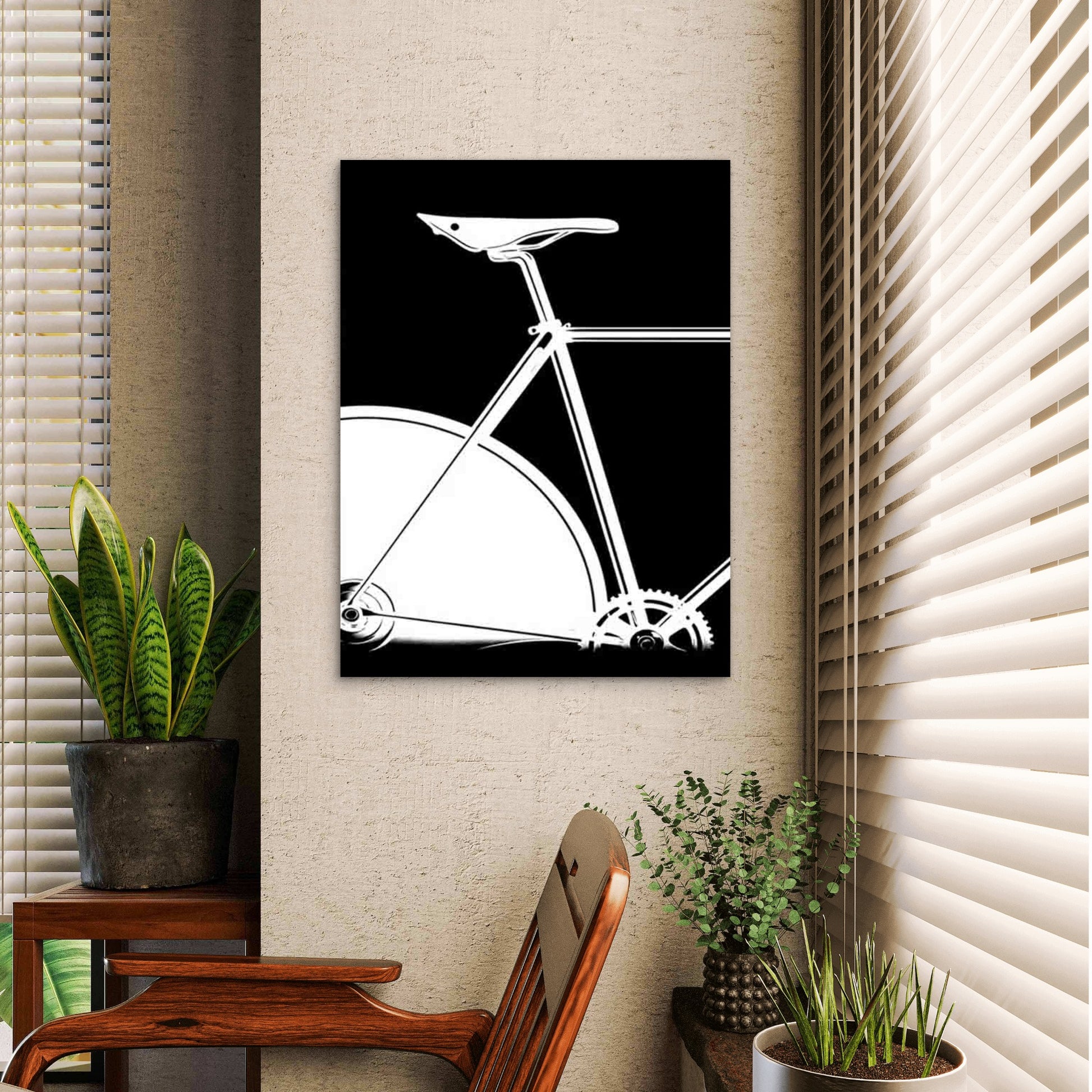 Retro Bike Design 40x60cm Metal Print Ready to Hang - Bella Home Decor