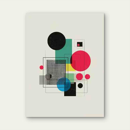 Bauhaus Exhibition Abstract Geometric 60x90cm Metal Print Ready to Hang