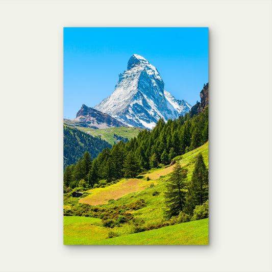 Matterhorn Mountain Swiss Alps Zermatt Peak 40x60cm Metal Print Ready to Hang