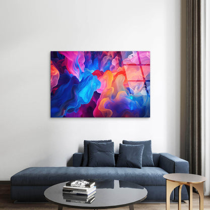 Abstract Colorful Smoke Cloud Nebula  Acrylic Glass Printing Wall Art Australian Made Quality