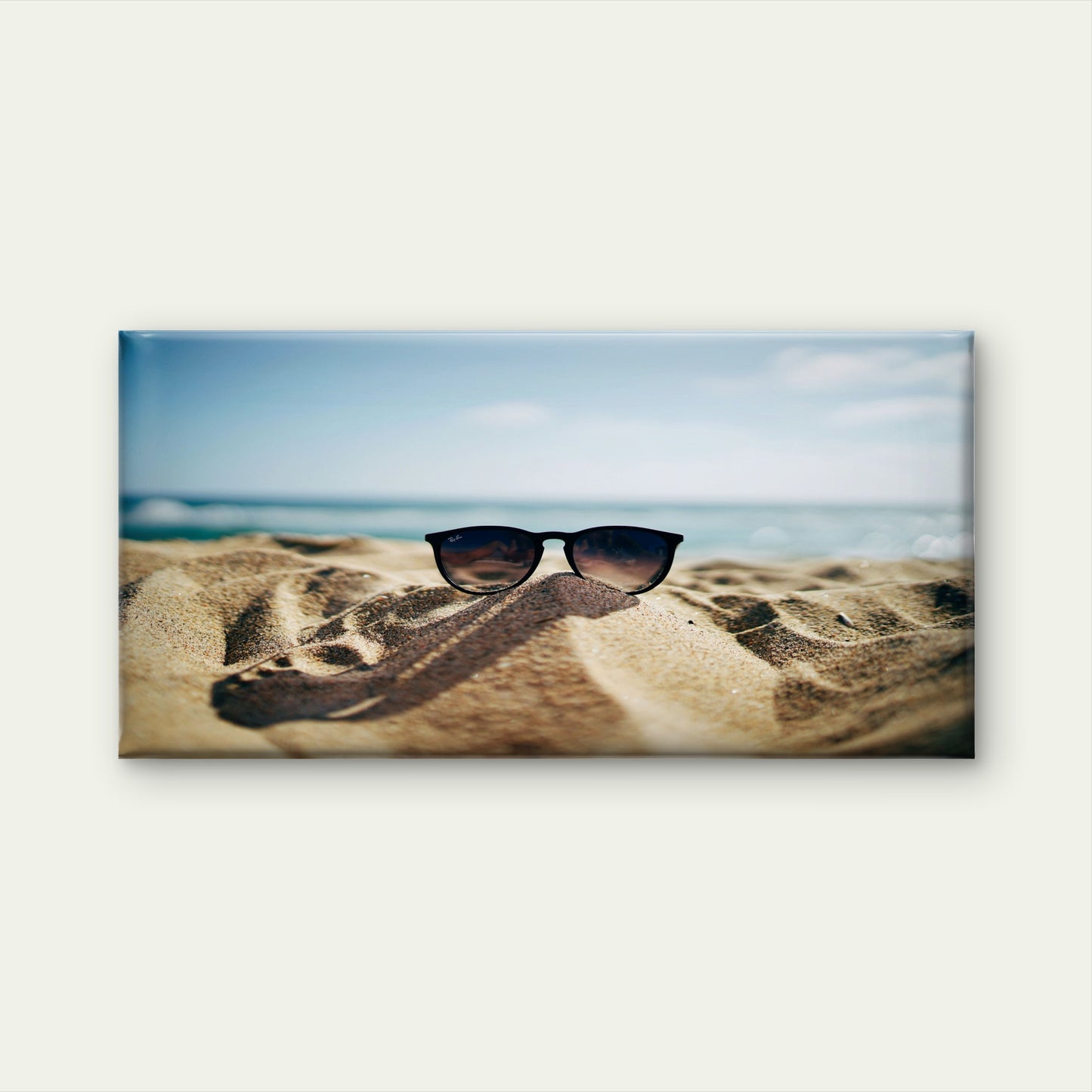 Sandy Beach Ocean View Wall Art Canvas Office Home Room Framed 120x60cm