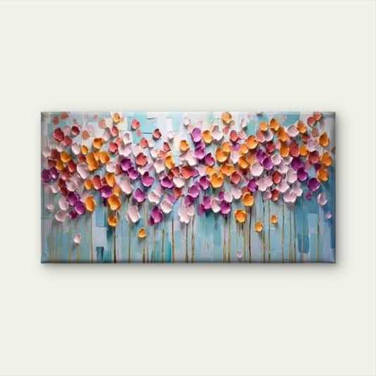 Colorful Petals & Abstract Back Wall Art Canvas Office Home Room Framed 120x60cm