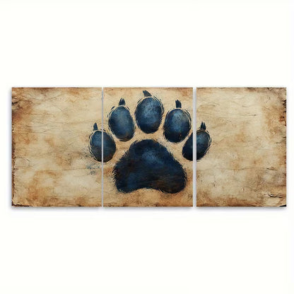 3pcs Animal Paw Cat Dog Lovers Metal Print Ready to Hang Art - Bella Home Decor