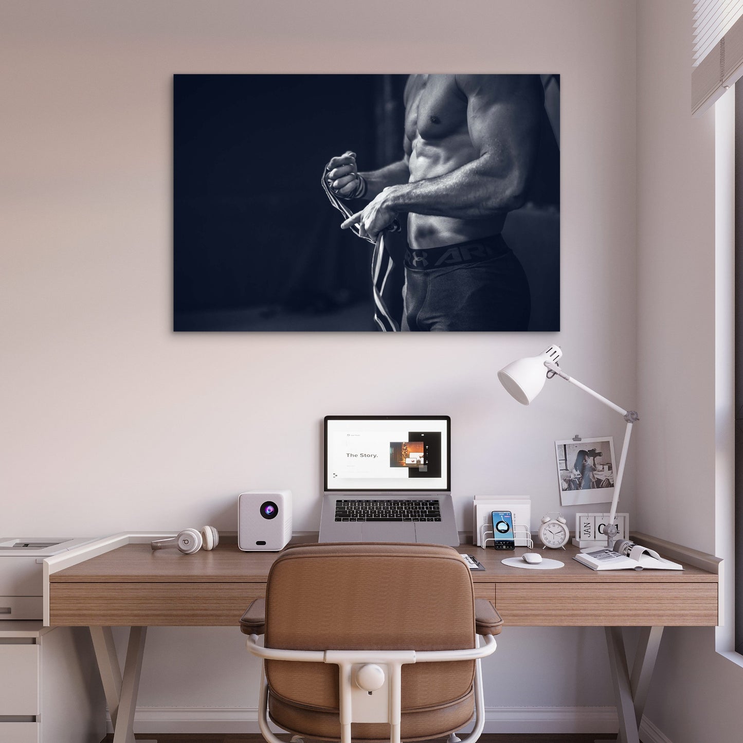 Bodybuilding Male Torso Boxing 5mm thick Plastic Poster Ready to Hang 90x60cm