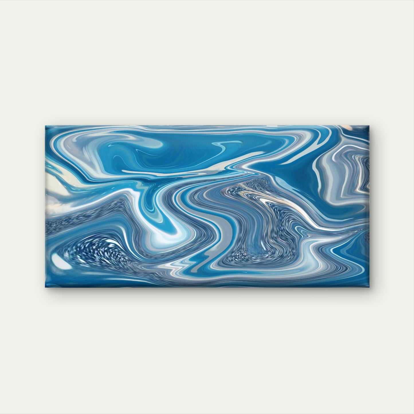 Blue Marble Abstract Texture Wall Art Canvas Office Home Room Framed 120x60cm