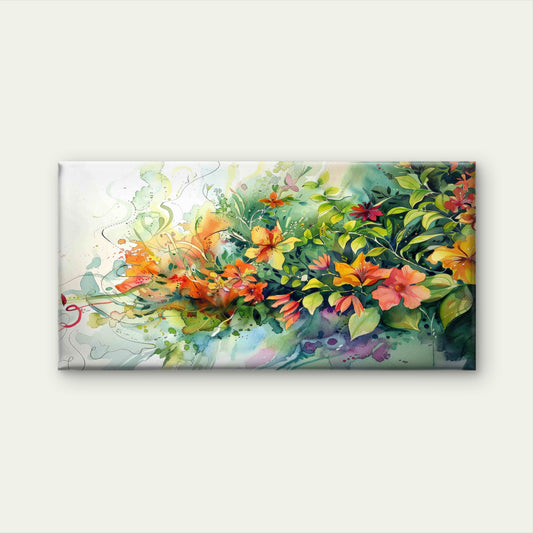 Colorful Flowers Lush Greenery Wall Art Canvas Office Home Room Framed 120x60cm