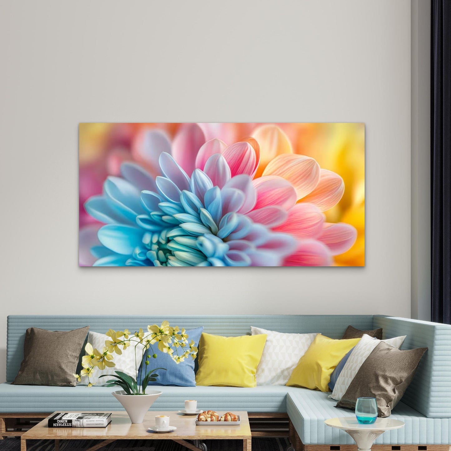Colorful Flower Bloom Wall Art Canvas Office Home Room Framed 120x60cm - Bella Home Decor