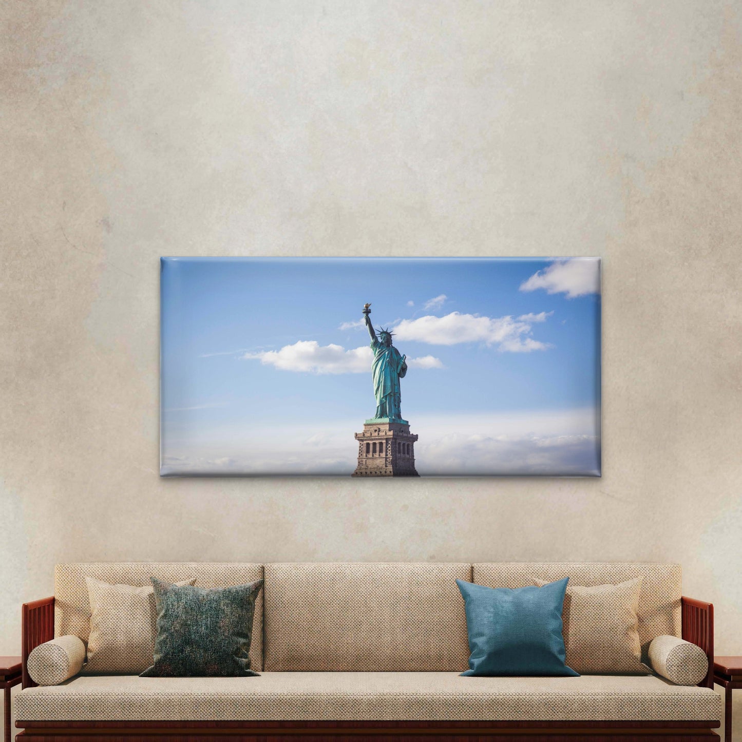 Statue Of Liberty New York City Wall Art Canvas Office Home Room Framed 120x60cm