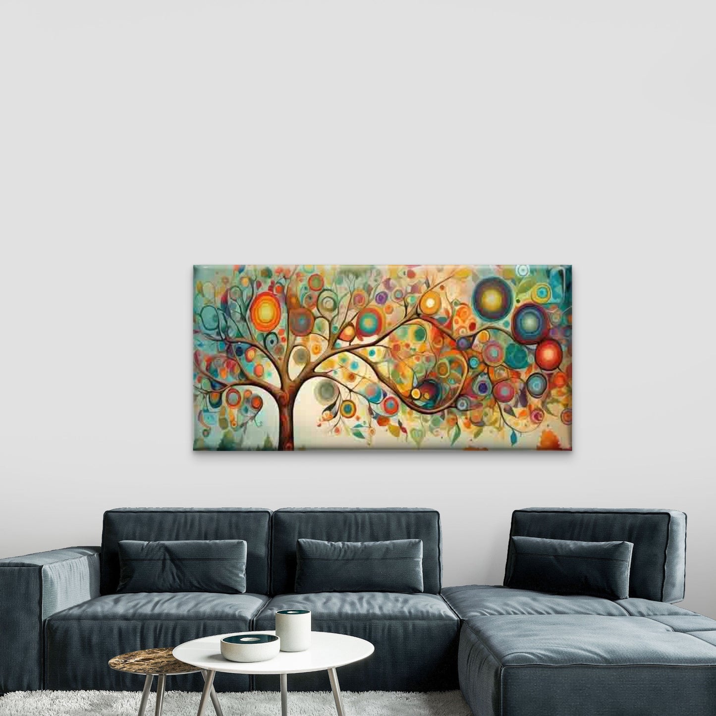 Abstract Tree of Life Wall Art Canvas Office Home Room Framed 120x60cm - Bella Home Decor