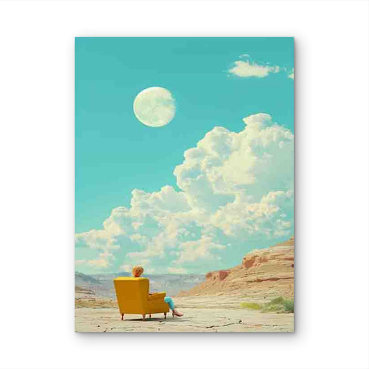 Minimalist and Surrealistic Photo of a Woman 60x90cm Metal Print Ready to Hang