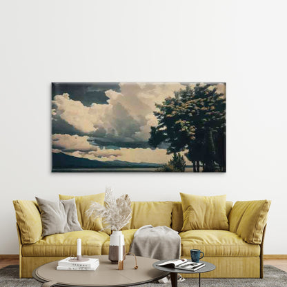 Alps Lake Geneva Vintage Wall Art Canvas Office Home Room Framed 120x60cm