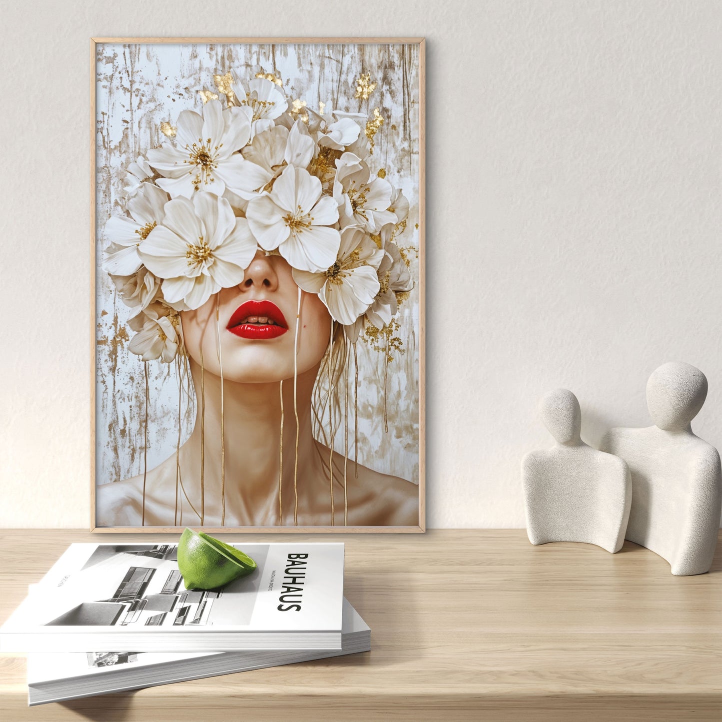 White Flower Blooming Woman Print 100% Australian Made
