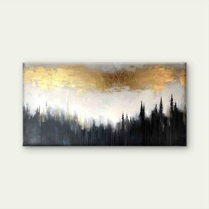 Golden with a Black And White Wall Art Canvas Office Home Room Framed 120x60cm - Bella Home Decor