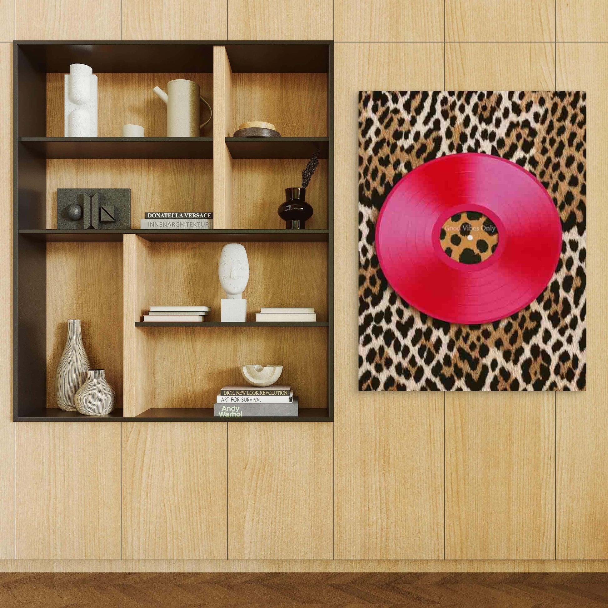 Modern Retro Vibes 60x90cm Metal Print Ready to Hang - Bella Home Decor