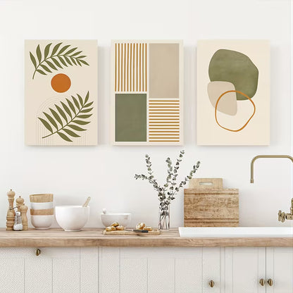 3pcs Modern Geometric Abstract Wall Art Set Canvas Framed 40x60cm - High Quality Print 100% Australian Made Wall Canvas Ready to Hang