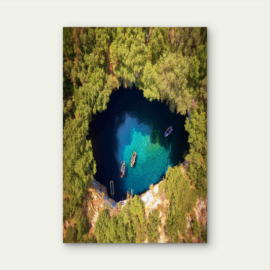 The Hidden Waters Of Melissani Cave 40x60cm Metal Print Ready to Hang