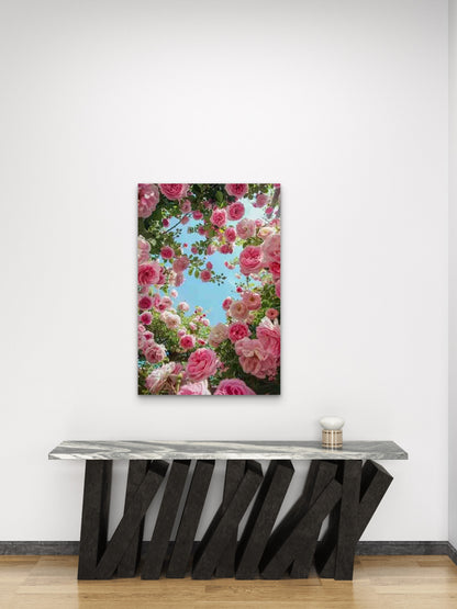 Elegant Rose Canopy 60x90cm Metal Print Ready to Hang