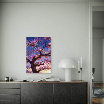 Pink & Purple Sakura Design 60x90cm Metal Print Ready to Hang