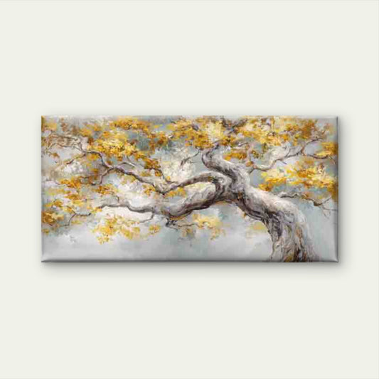 Nature, Featuring Golden Leaves Wall Art Canvas Office Home Room Framed 120x60cm - Bella Home Decor