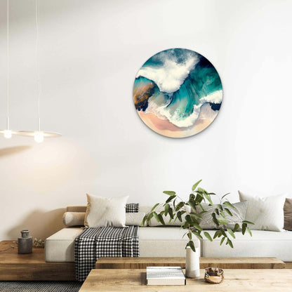 Waves Dance on the Shore Acrylic Glass Rounded Print Tempered Glass Wall Art 100% Made in Australia Ready to Hang