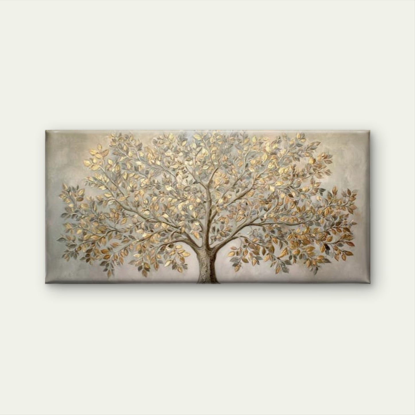 Elegant Metallic Tree Wall Art Canvas Office Home Room Framed 120x60cm - Bella Home Decor