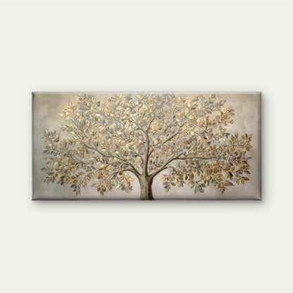 Elegant Metallic Tree Wall Art Canvas Office Home Room Framed 120x60cm - Bella Home Decor