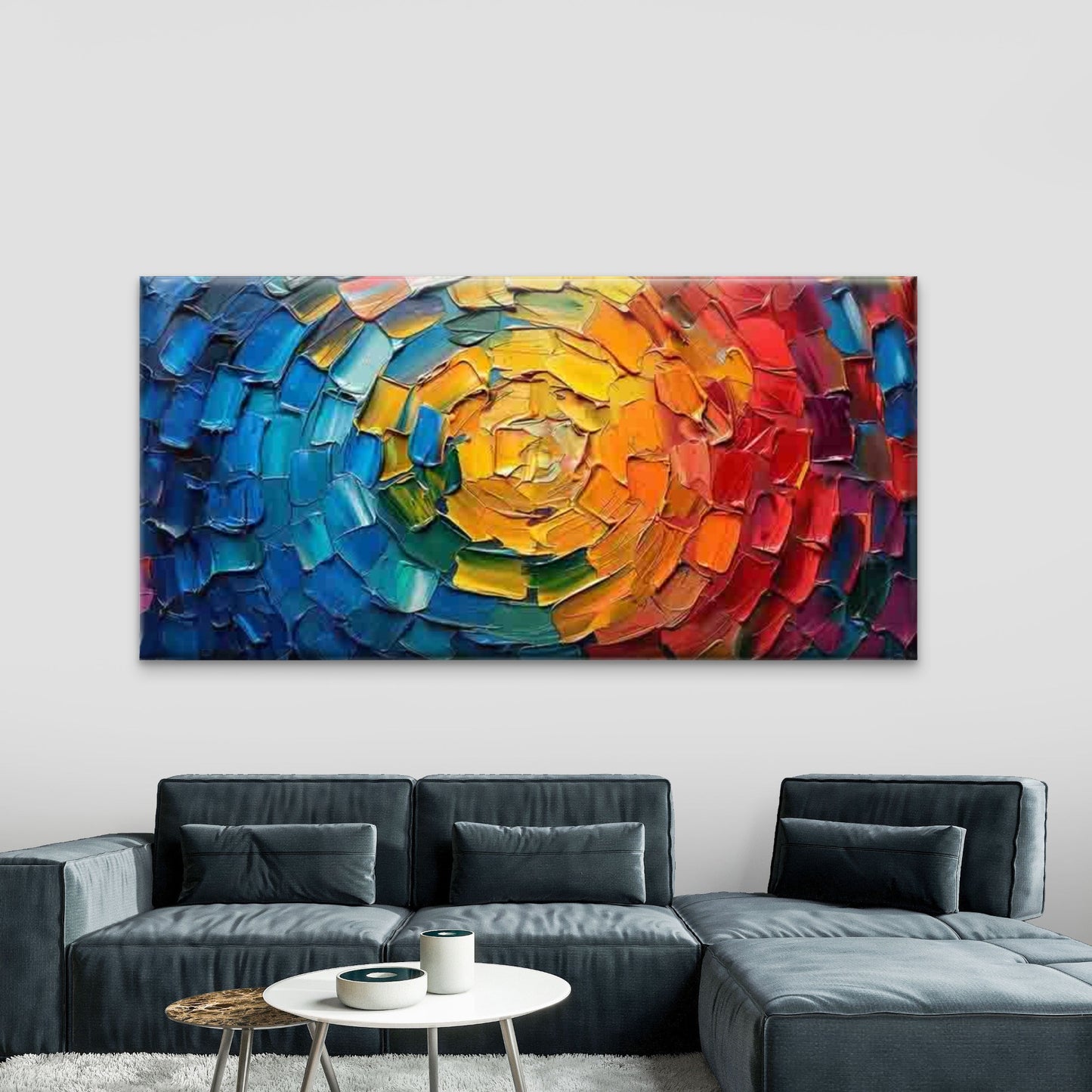 Abstract Colorful Swirl Texture Wall Art Canvas Office Home Room Framed 120x60cm