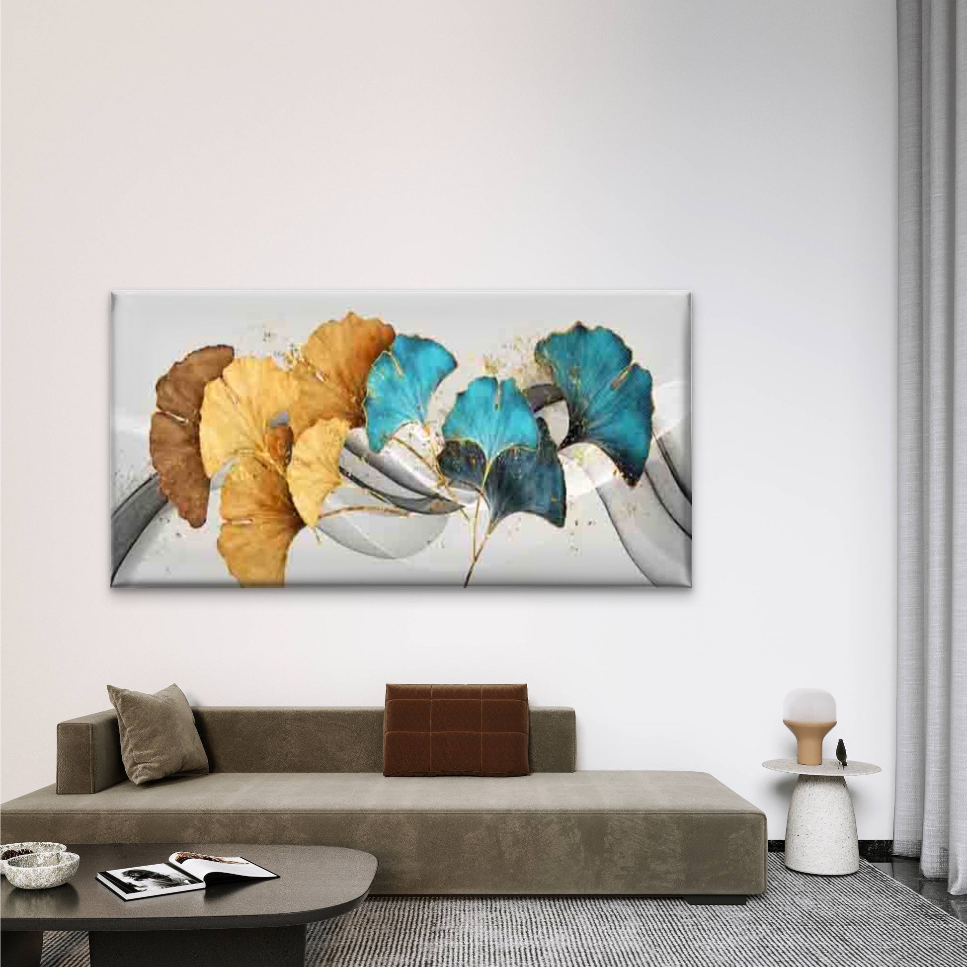 Ginkgo Leaves in Various Colors Wall Art Canvas Office Home Room Framed 120x60cm - Bella Home Decor