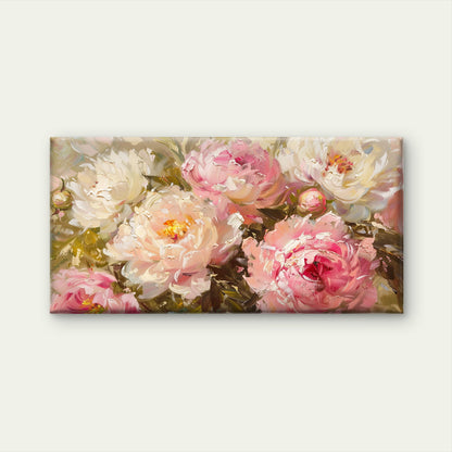 Pink Peony Flower Shabby Art Wall Art Canvas Office Home Room Framed 120x60cm