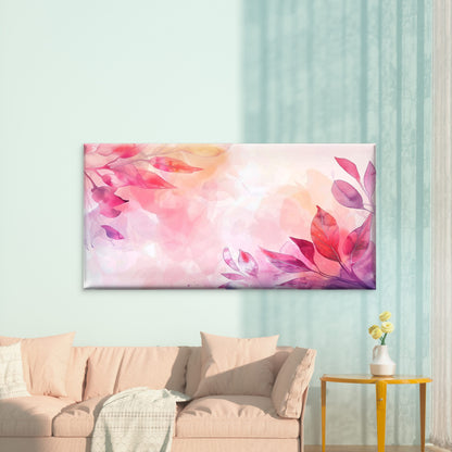 Pink Watercolor Botanical Art Wall Art Canvas Office Home Room Framed 120x60cm - Bella Home Decor