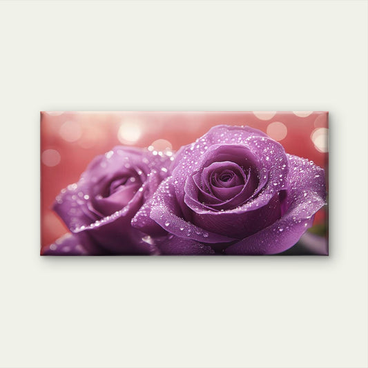 Soft Glow Of Roses Wall Art Canvas Office Home Room Framed 120x60cm