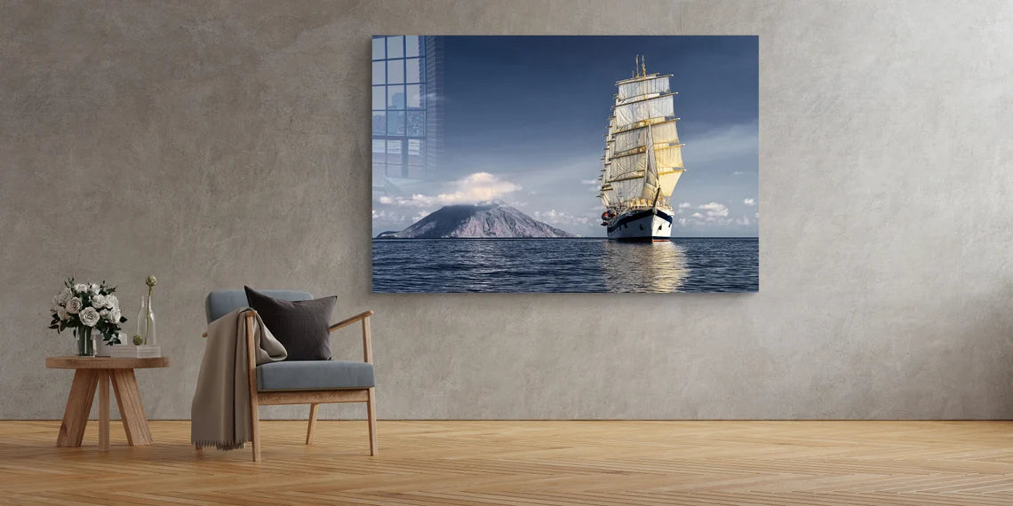 Sail Ship Ocean View UV Direct Aluminum Print Australian Made Quality