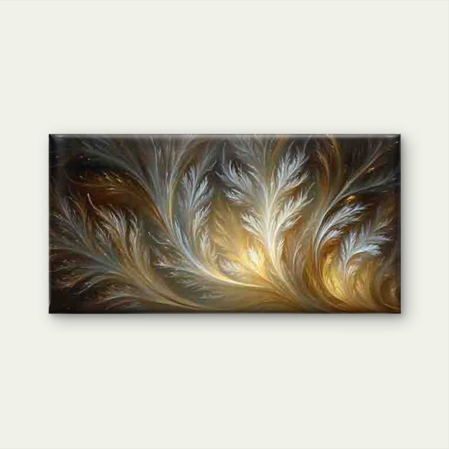 Modern Abstract Fractal Wall Art Canvas Office Home Room Framed 120x60cm - Bella Home Decor