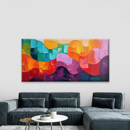 Impasto Style Abstract Design Wall Art Canvas Office Home Room Framed 120x60cm