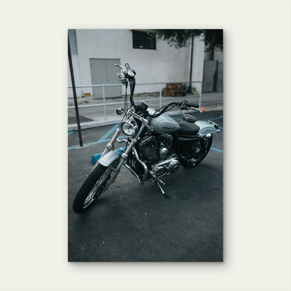 Classic American Custom Chopper Bike 40x60cm Metal Print Ready to Hang
