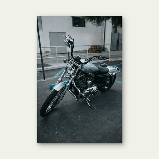 Classic American Custom Chopper Bike 40x60cm Metal Print Ready to Hang