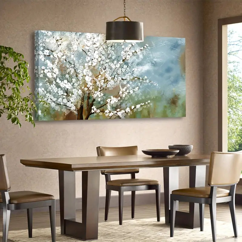 Modern Abstract Blossoming Plum Tree Wall Art canvas office home room framed 120x60cm - Bella Home Decor