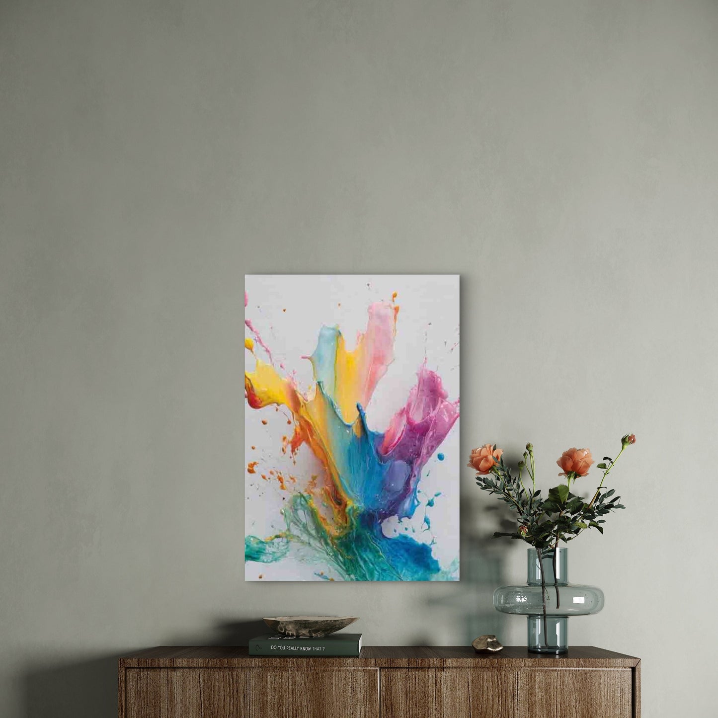 Abstract Ink Splatter Metal Print Ready to Hang