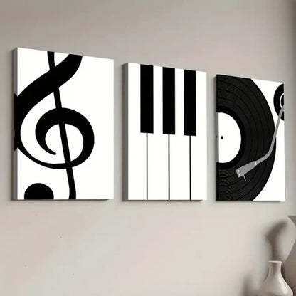 3pcs Modern Fashion Music Piano Instrument Art Wall Art Canvas Unframed - High Quality Print 100% Australian Made Wall Canvas