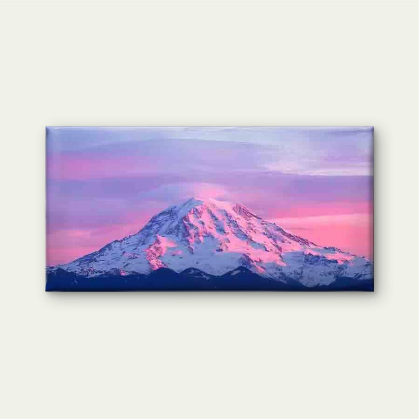 Pink Sunset Snow Mountain Wall Art Canvas Office Home Room Framed 120x60cm - Bella Home Decor