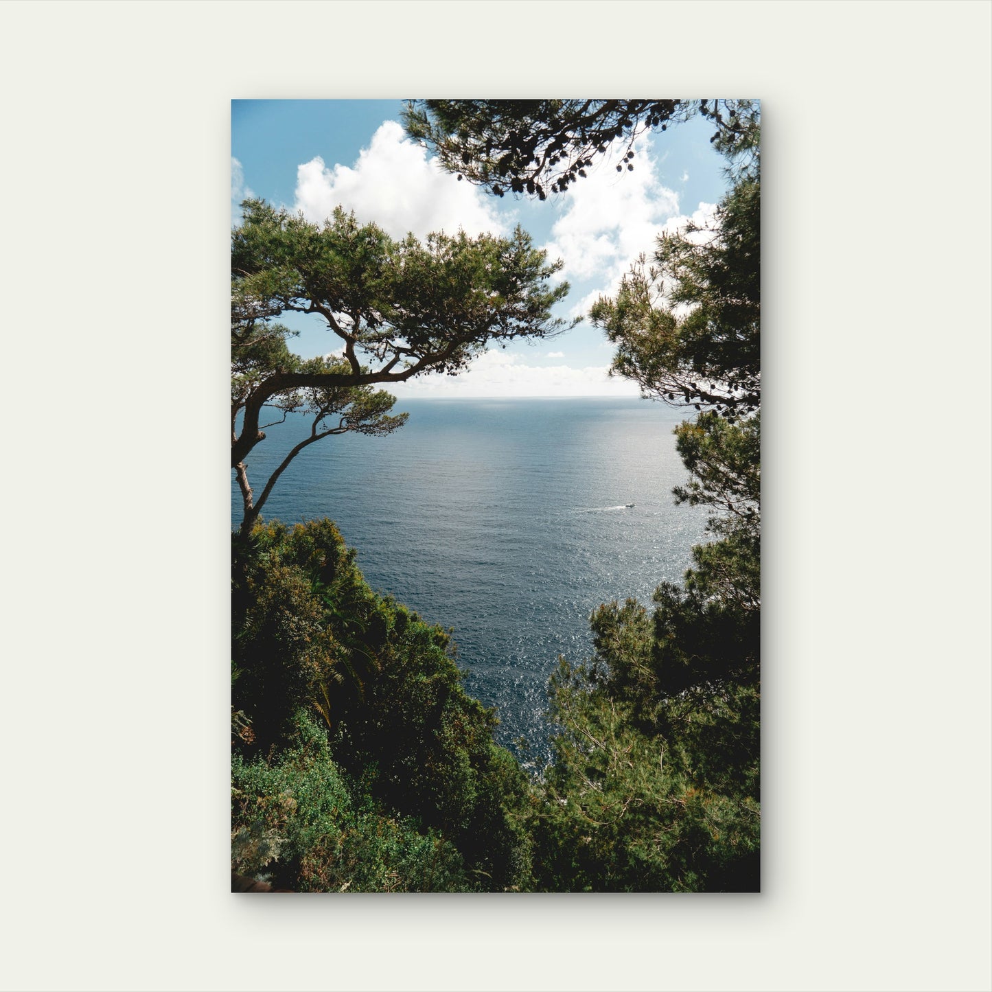 Scenic Viewpoint Of Mediterranean Sea From A Cliffside 40x60cm Metal Print Ready to Hang