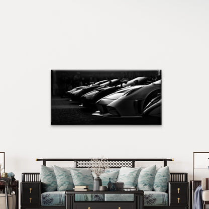 Black White Pagani Huayra Supercars Wall Art Canvas Office Home Framed 120x60cm