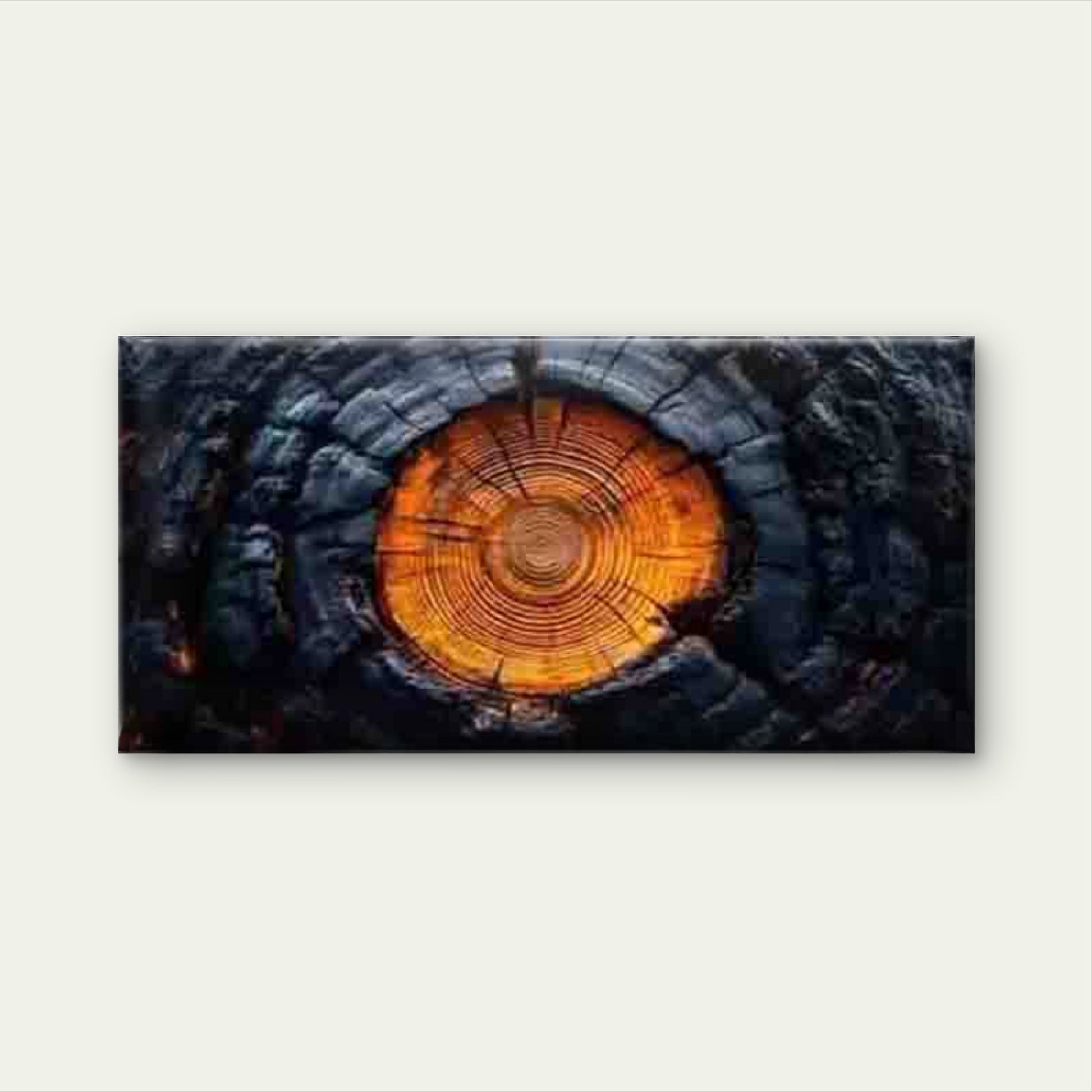 Featuring a Burnt Tree Ring Wall Art Canvas Office Home Room Framed 120x60cm - Bella Home Decor