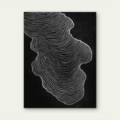 Abstract Wave Lines 60x90cm Metal Print Ready to Hang - Bella Home Decor