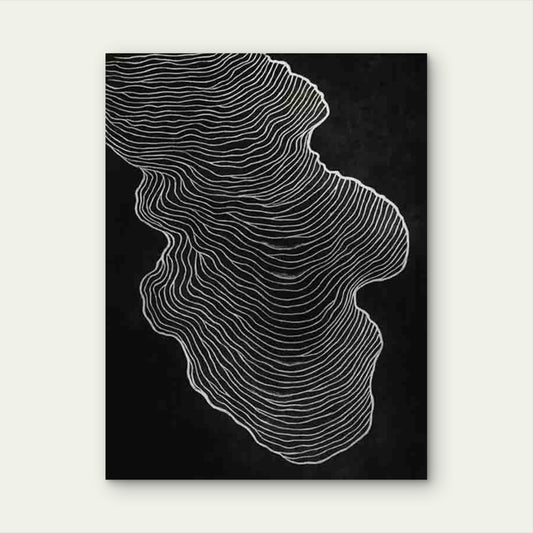 Abstract Wave Lines 40x60cm Metal Print Ready to Hang