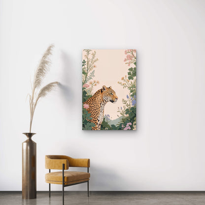 Artistic Pastel Animal leopard Portrait Illustration 40x60cm Metal Print Ready to Hang